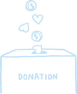 A person putting items in a donation box
